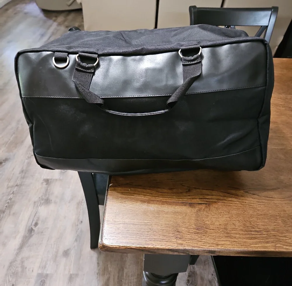 Harley-Davidson Black Canvas & Leather Accent Duffel Bag